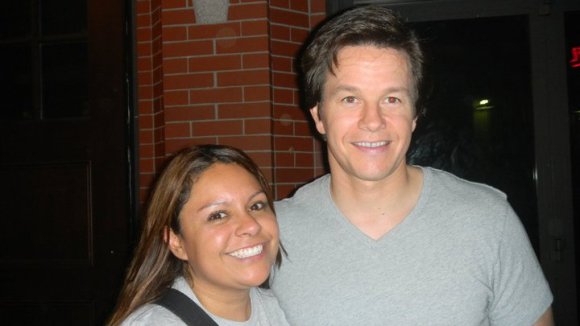 At Boston  - with Mark Wahlberg with filming Ted